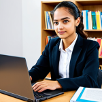 Professional Learning**

A student, fully clothed in professional attire, sitting at a desk with a laptop, studying multimedia content creation, surrounded by books and learning materials in a bright, modern classroom. Safe for work, appropriate content, perfect anatomy, natural pose, well-formed hands, proper finger count, professional, modest, family-friendly, high quality.

**